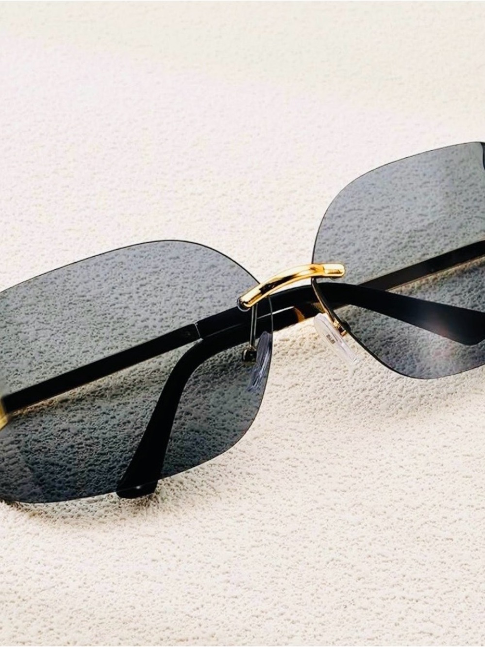 Rimless Women's Sunglasses with Dust Bag Lens Cloth and Tool - New Boxed - Picture 7 of 8